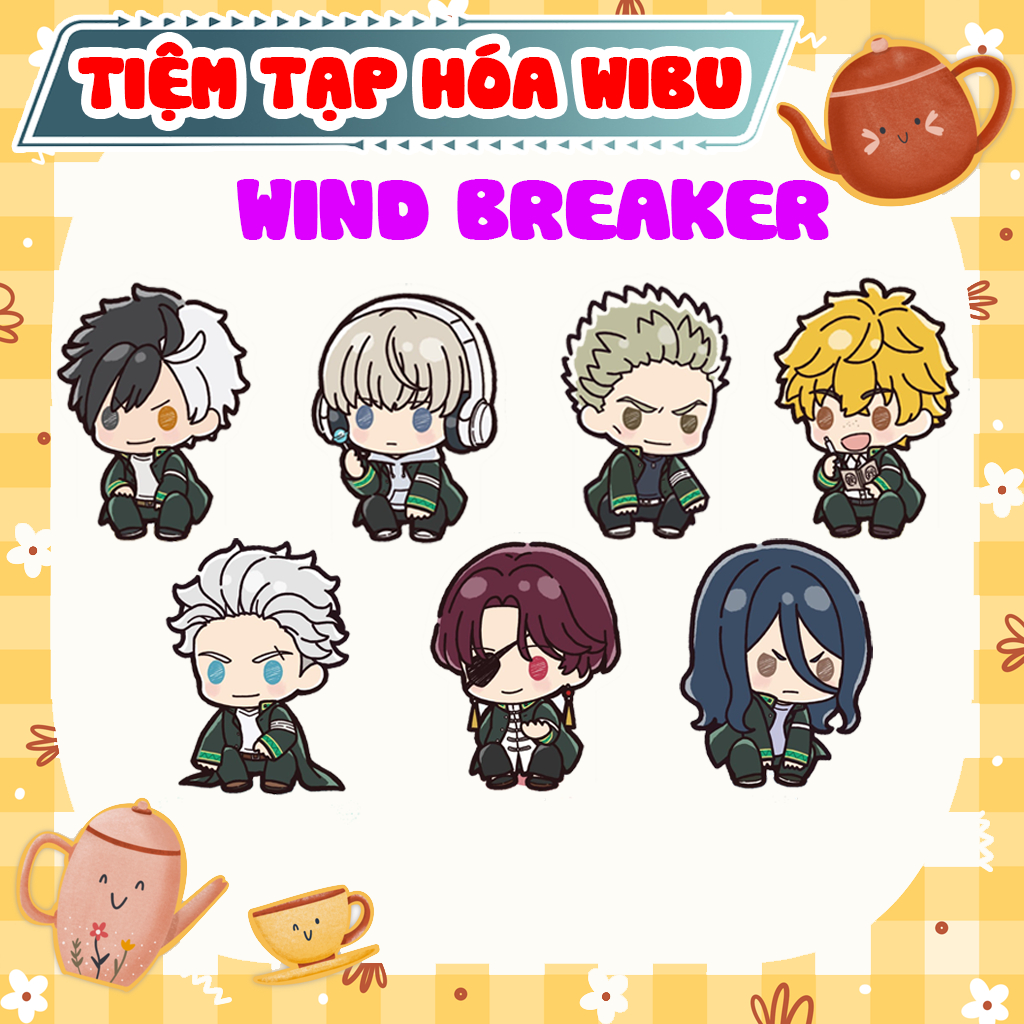 Set Charm Anime Wind Breaker Trang Trí ốp lưng điện thoại iPhone phụ kiện trang trí 2cm Combo 10 20 