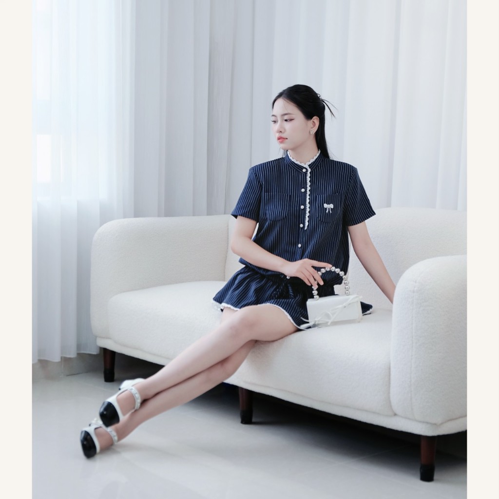 Set jumpsuit nữ sang chảnh, set bộ áo váy liền quần thêu nơ Linly Store J-JS2 | BigBuy360 - bigbuy360.vn