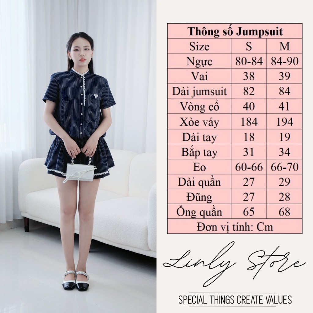 Set jumpsuit nữ sang chảnh, set bộ áo váy liền quần thêu nơ Linly Store J-JS2 | BigBuy360 - bigbuy360.vn