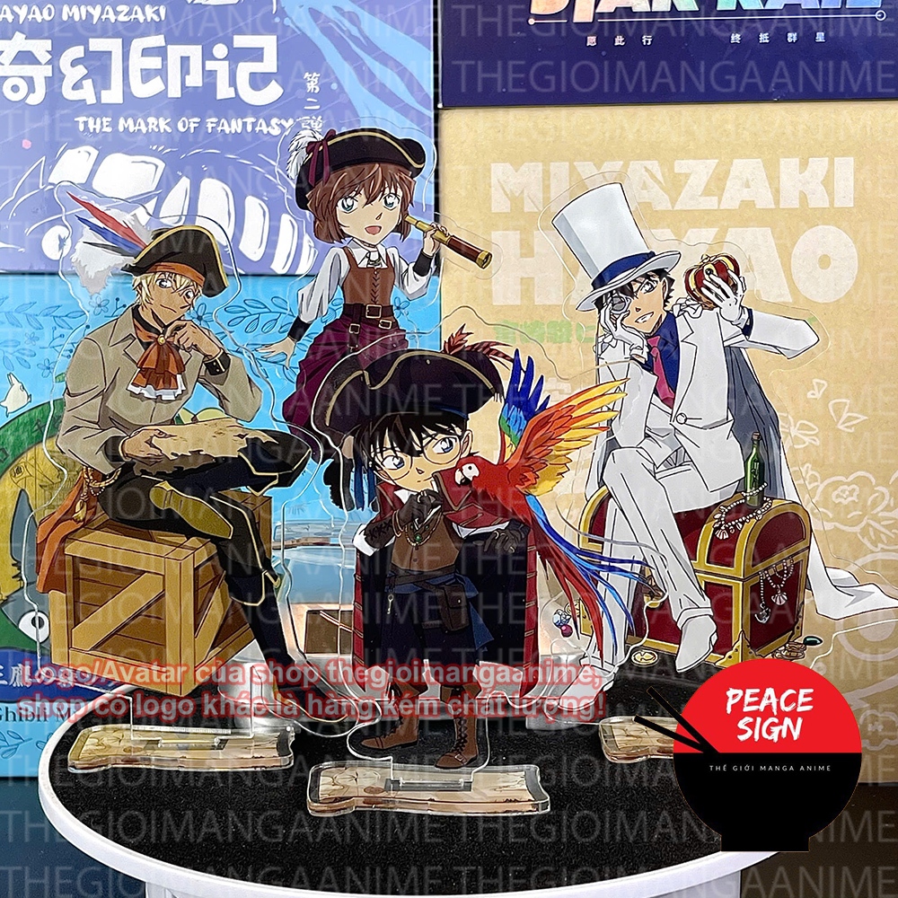 (TẶNG KÈM CARD) Mô hình Standee DETECTIVE CONAN HẢI TẶC tượng Thám tử lừng danh acrylic anime mica