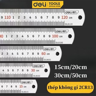  Thước Kẻ Thép Deli Cao Cấp-Độ chính xác cao-Chất Liệu Chống Mòn Gỉ -Kích thước:15mm 20mm 30mm 50mm 