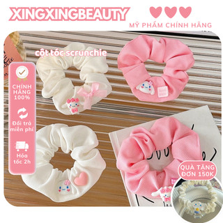 Dây Cột Tóc Scrunchies Có Đính Charm Melody Kuromi Dễ Thương XingXing.Beauty