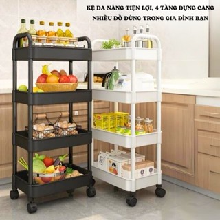Kệ đựng đồ đa năng 3 tầng , kệ 4 tầng có bánh xe di chuyển cho Spa, phòng tắm, bếp 686