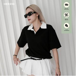 Áo polo form rộng oversize Herzigroom - A3780