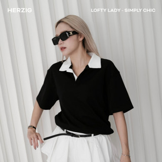 Áo polo form rộng oversize Herzigroom - A3780