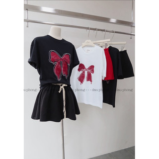 ÁO THUN IN NƠ COCOBEBE - ảnh thật
