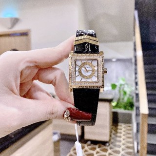  Đồng Hồ Nữ Versace DV25 Máy Quartz  Pin  Kính Khoáng Mặt Vuông Siz 35mm Dây Da Đen Full Box 