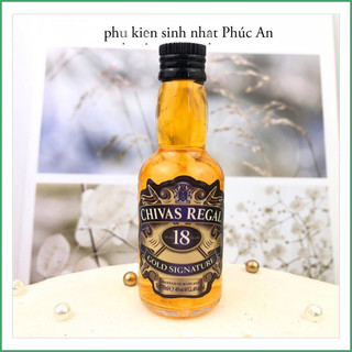 [Mô hình] chai rượu CHlVAS mini trang trí bánh sinh nhật, phụ kiện trang trí bánh kem