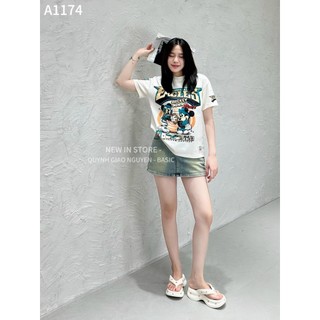 Mã 978 áo phông rộng hình mickey cho nữ,áo thun nam nữ