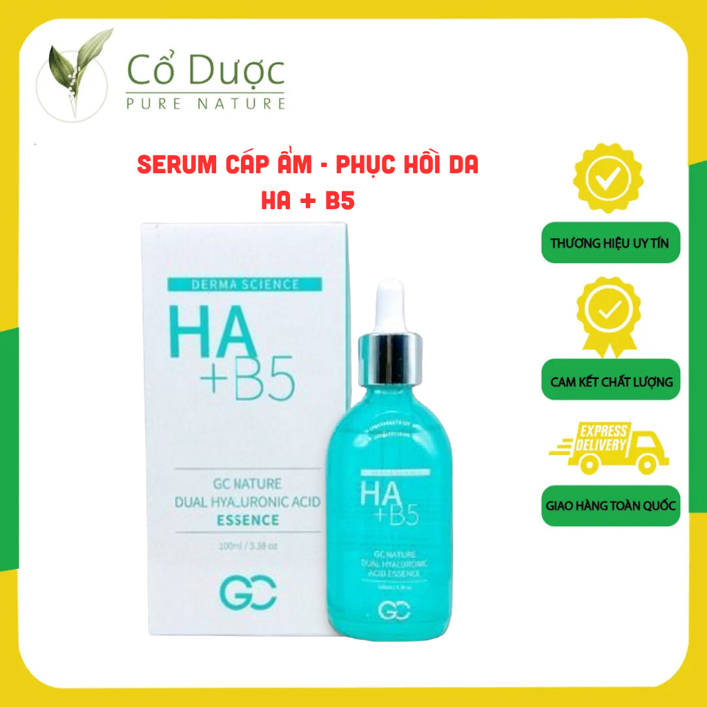 Serum Dưỡng Da Căng Bóng Chuyên Sâu Vitamin HA +B5 GC Natura Dual Hyaluronic Acid Essence - 100ml [ 