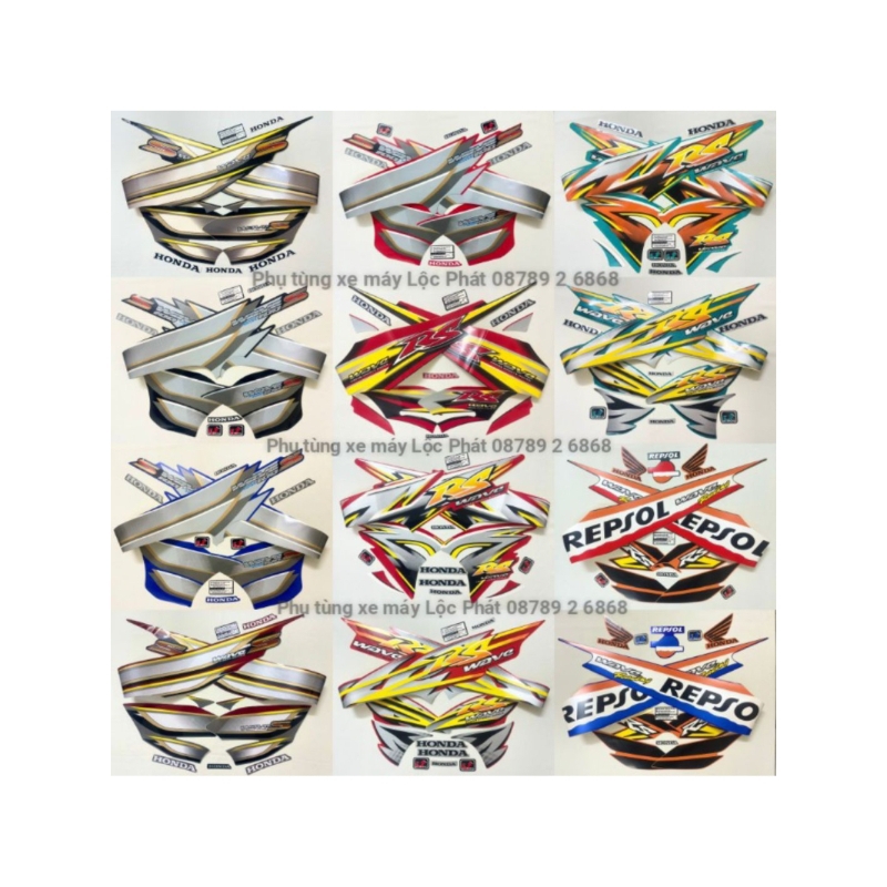 Bộ tem Zin Wave Rs100, Wave S100, Repsol