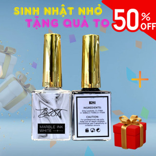 Cồn loang trắng, đen b281 - loang cồn lẻ màu làm mable vân đá chanh nail