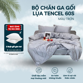 Bộ chăn ga gối lụa tencel 60s CONGTYNEM cao cấp mềm mại thoải mái