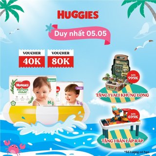 [Mẫu mới] Bỉm HUGGIES NATURE MADE quần/dán size S82/M58/L44/XL38/XXL26