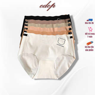 Combo 5 Quần Lót Nữ Su Đúc Cắt Viền Nữ Chất Mát Băng Lụa Hình Gấu Cute EDEP 9220