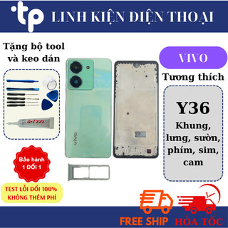 Bộ Vỏ VIVO Y36 ~Khung, lưng, sườn, phím, sim, cam~ ( Tặng bộ sửa , keo dán )
