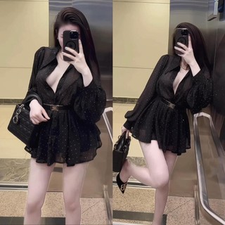 Áo sowmi voan đá kèm belt như hình Có quần lót rời  ND