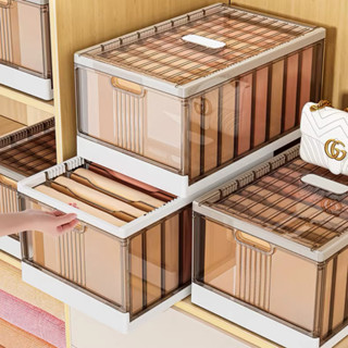 Hộp đựng quần áo X-9500 Hộp đựng đồ gấp gọn trong suốt, phân chia ngăn để cất giữ quần áo