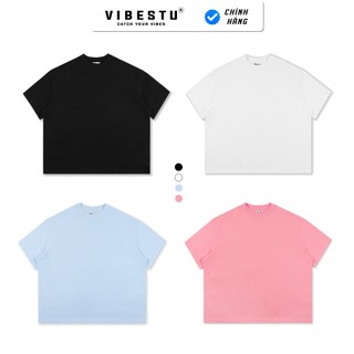 Áo Thun Trơn Local Brand VIBESTU , Áo Thun Boxy Form Rộng Unisex 250Gsm 100% Cotton