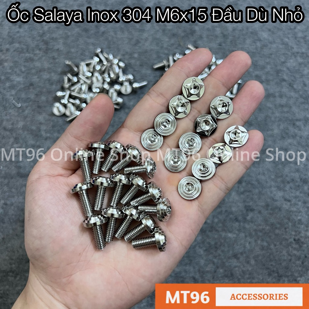 Ốc Salaya Inox 304 6li15 (M6x15) Đầu Dù Nhỏ Gắn Nhiều Vị Trí