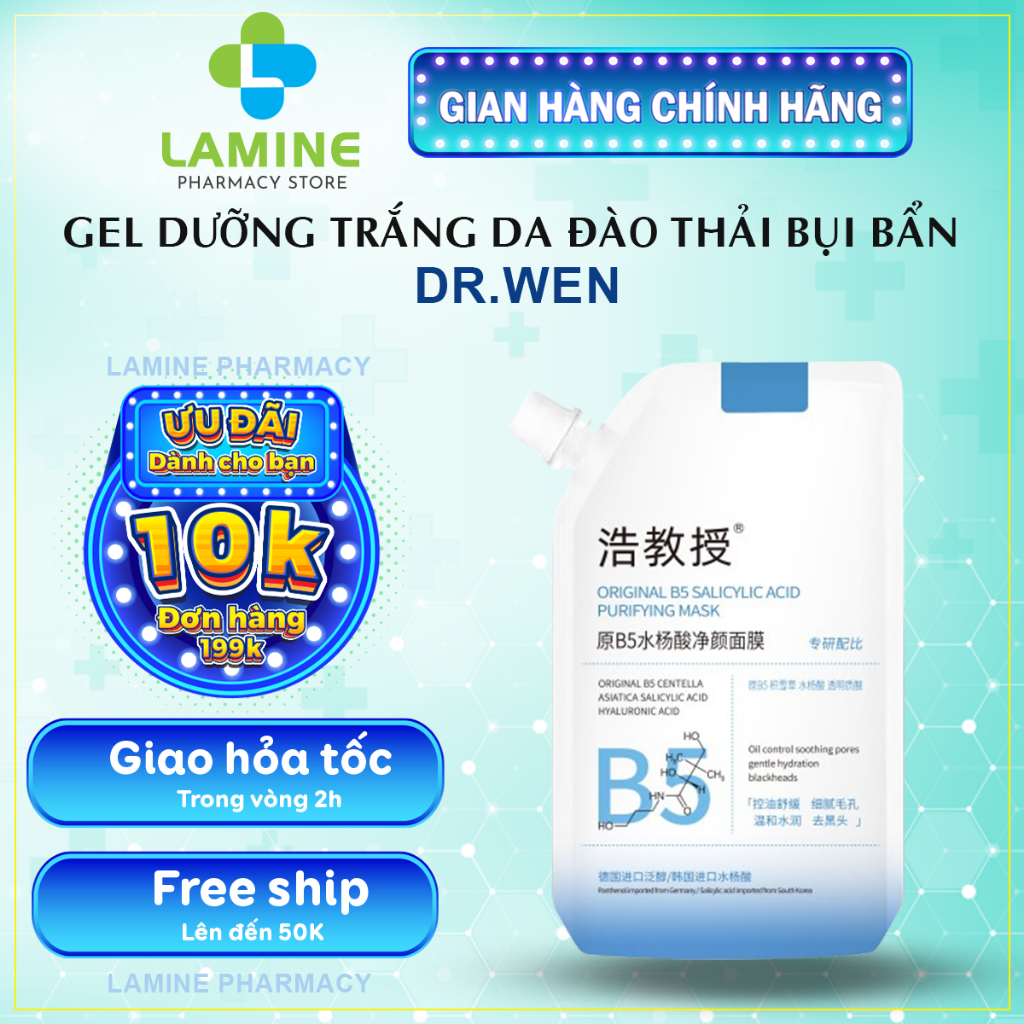 Gel Thải Thâm, Độc Tố, Mụn Đầu Đen DR.WEN - Gel Dr.wen Thải Bụi Bẩn, Mụn Ẩn, Se Khít Lỗ Chân Lông, D