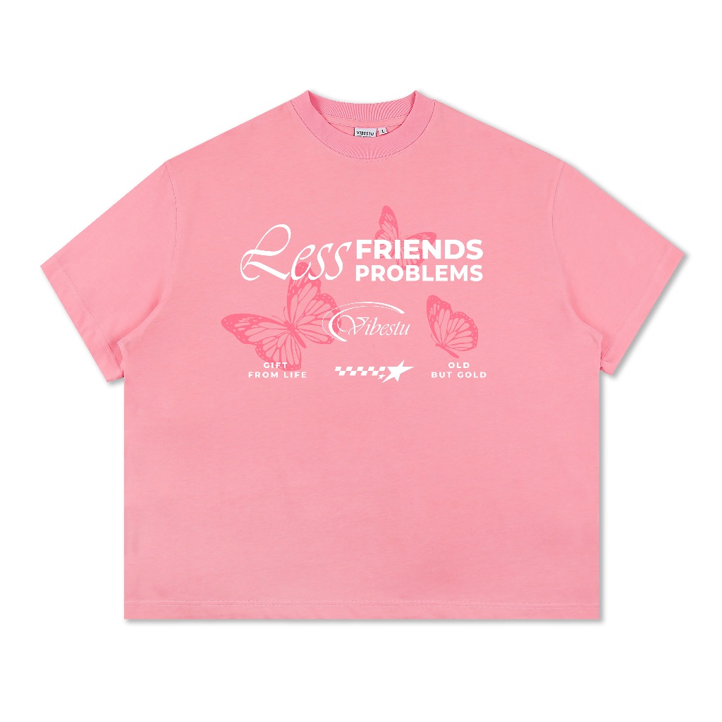 Áo Thun Local Brand VIBESTU "Friends Problems", Áo Thun Boxy Form Rộng Unisex 250Gsm 100% Cotton | BigBuy360 - bigbuy360.vn