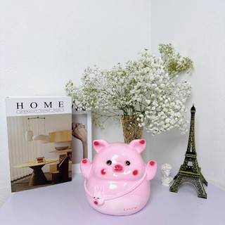 Heo đất tiết kiệm mẫu heo đeo túi thỏ size to cute vô đối quà tặng, trang trí, ống nhét tiền - ps48