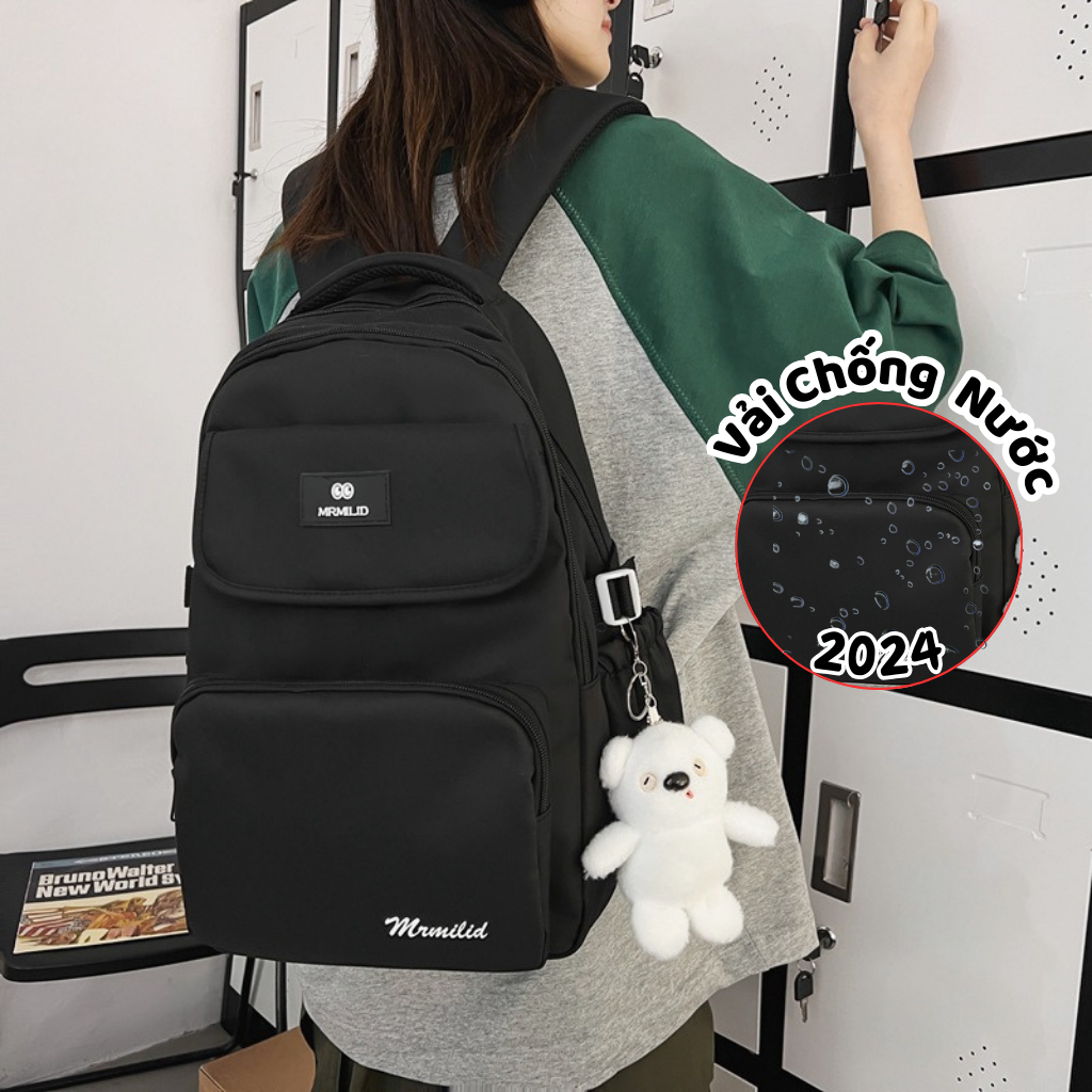 Balo đi học nữ Musiluo cặp đi học nữ nhiều ngăn tiện lợi đi chơi đựng laptop 15.6 inch BL11