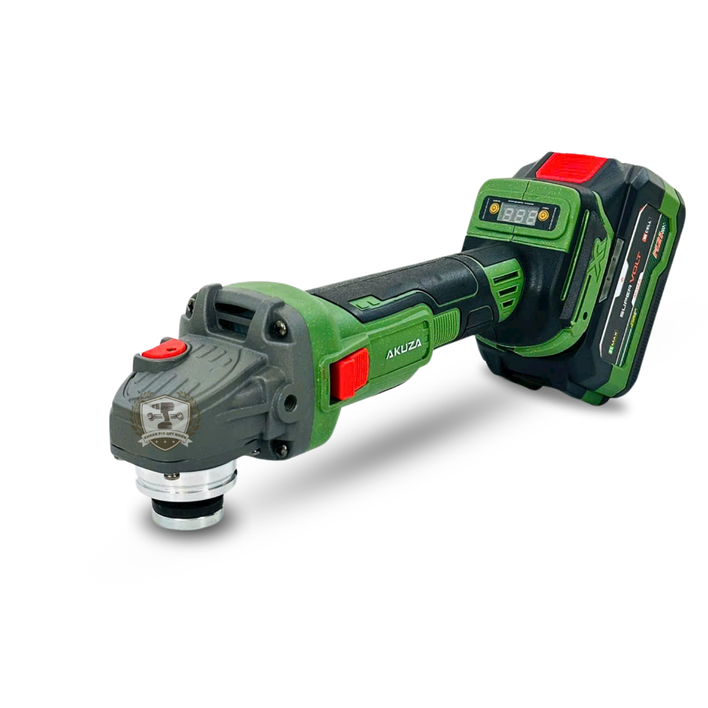 Máy mài góc cao cấp 21V AKUZA MG 100-01BL động cơ không chổi than pin 15 cell cực trâu