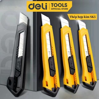 Dao Rọc Giấy Hàng Deli Cao Cấp - Lưỡi Dao SK5 Sắc Bén 18mm - Sử Dụng Trong Gia Đình, Sửa Chữa Điện