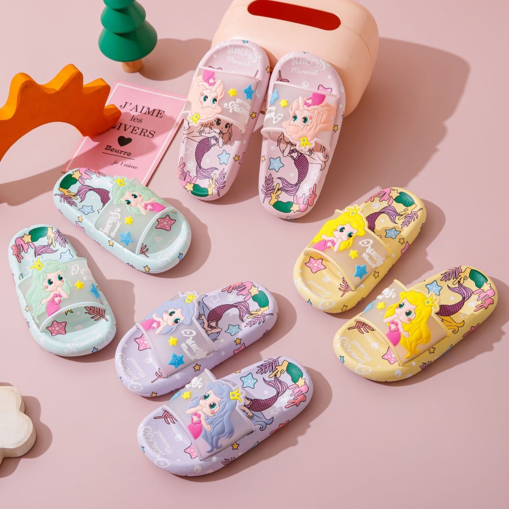 Dép Lê Bé Gái Hình Nàng Tiên Cá Dễ Thương Mẫu Mới 2024,Hàng Cao cấp,đi êm chân,đế có chống trượt