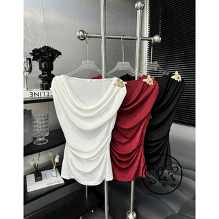 Áo cổ đổ rúm kèm tag hồ điệp TP