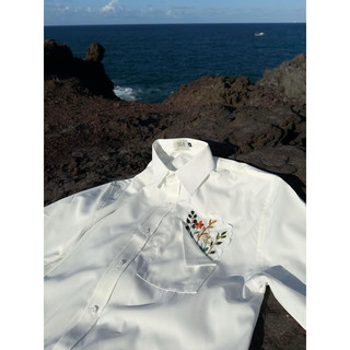 Áo sơ mi thiết kế thêu hoa dizai .flower shirt.