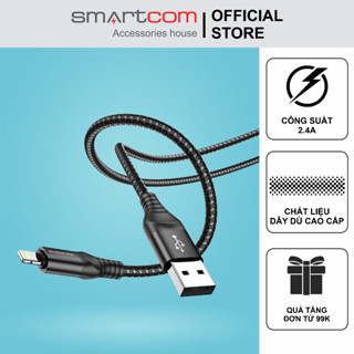 Dây sạc chính hãng Borofone dây dù siêu bện sạc nhanh 2.4A dây truyền tải dữ liệu dài 1m Smartcom phân phối - BX56