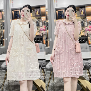 Váy suông [ NH Clothing chính hãng ] ren sợi đính hoa cúc ngọc đá