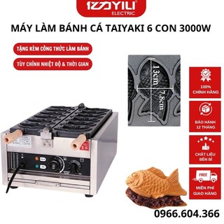 Máy làm bánh cá Taiyaki 6 con cỡ lớn dùng điện CNN6. Máy nướng bánh công nghiệp công suất 3000W - Bảo hành 12 tháng