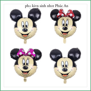 Bóng kiếng nhôm 65cm đầu chuột mickey trang trí sinh nhật HPBD