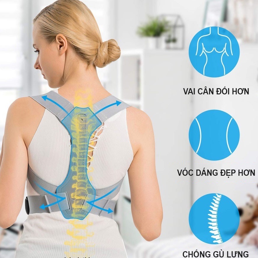 Đai Chống Gù Lưng Nam Nữ Có Nẹp Cố Định Cột Sống, Đai Chống Gù Gobos Điều Chỉnh Tư Thế Hiệu Quả