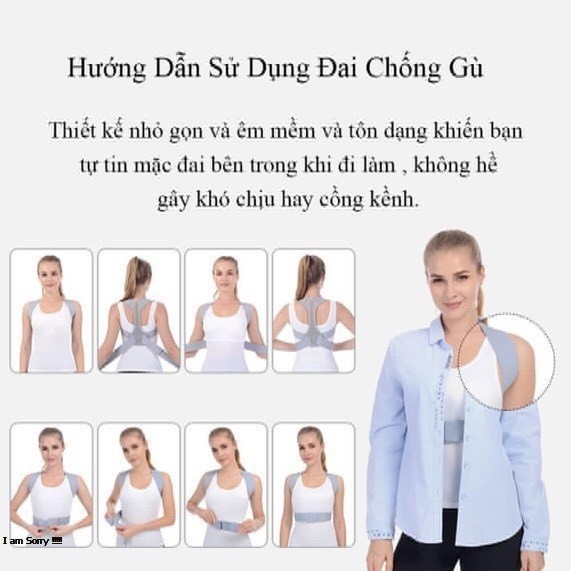 Đai Chống Gù Lưng Nam Nữ Có Nẹp Cố Định Cột Sống, Đai Chống Gù Gobos Điều Chỉnh Tư Thế Hiệu Quả