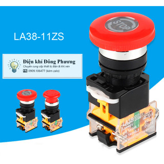 Nút dừng khẩn cấp, nút nhấn dừng khẩn cấp LA38-11ZS giá rẻ phi 22mm.
