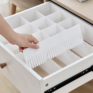 Set 5 miếng nhựa thanh chia ngăn tủ quần áo chia ngăn kéo bàn làm việc bàn trang điểm tiện lợi