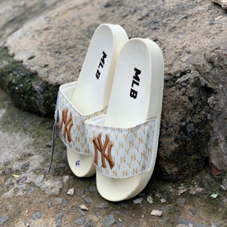 Dép MLB NY naữ mẫu dép thể thao - Freeship + Hộp - Dép NY bóng chày quai ngang nam nữ chữ thêu nỗi kèm mác trắng hồng