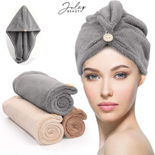 Khăn Trùm Đầu Làm Khô Tóc Microfiber - Khăn Quấn Tóc Siêu Thấm Có Khuy Cài - JULEP BEAUTY