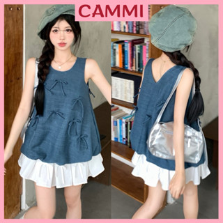 Set Áo Bồng Nơ Kèm Chân Váy Xoè Dáng Ngắn Chất Vải Jean lụa, Set Đồ Nữ Tiểu Thư Dễ Thương Đi Chơi Dự Tiệc Đều Xinh HB963