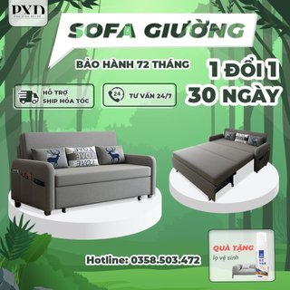 Sofa giường, Giường thông minh gấp gọn, khung thép cacbon, Sofa Bed nệm cao su bảo hành 72 tháng