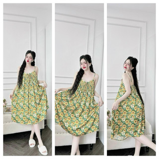 Đầm hai dây lụa latin 40-70kg vừa.