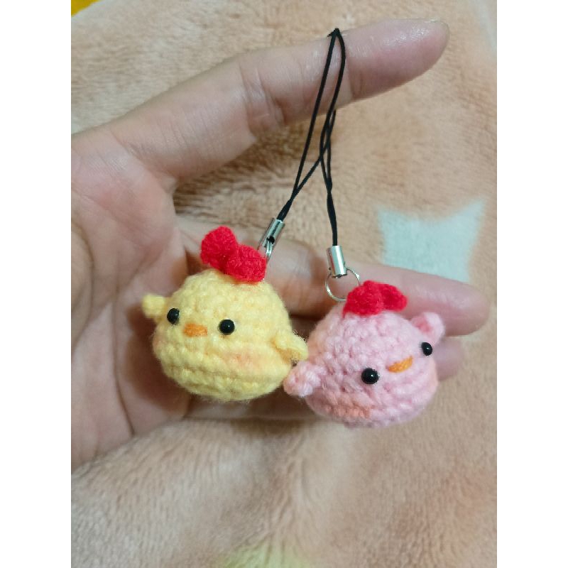 Móc khóa gà mini cute handmade bằng lên (có sẵn)