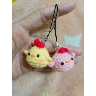 Móc khóa gà mini cute handmade bằng lên (có sẵn)