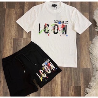 Bộ Áo Phông Nam ICON Vảy Sơn Màu Sắc - Áo Thun Nam DSQ In Chữ Vảy Sơn Siêu HOT 2024