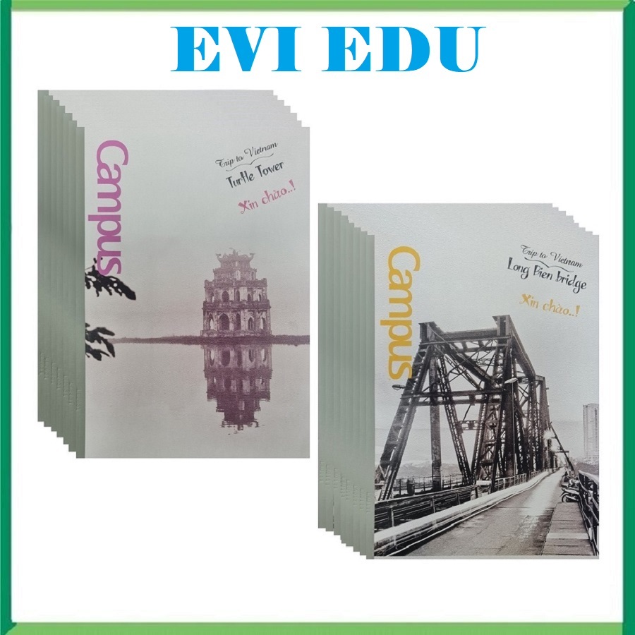 Lốc 10 quyển vở kẻ ngang Hanoian 80 trang khổ B5 NB-BHAN80 / Vở học sinh Campus kẻ ngang BHAN80